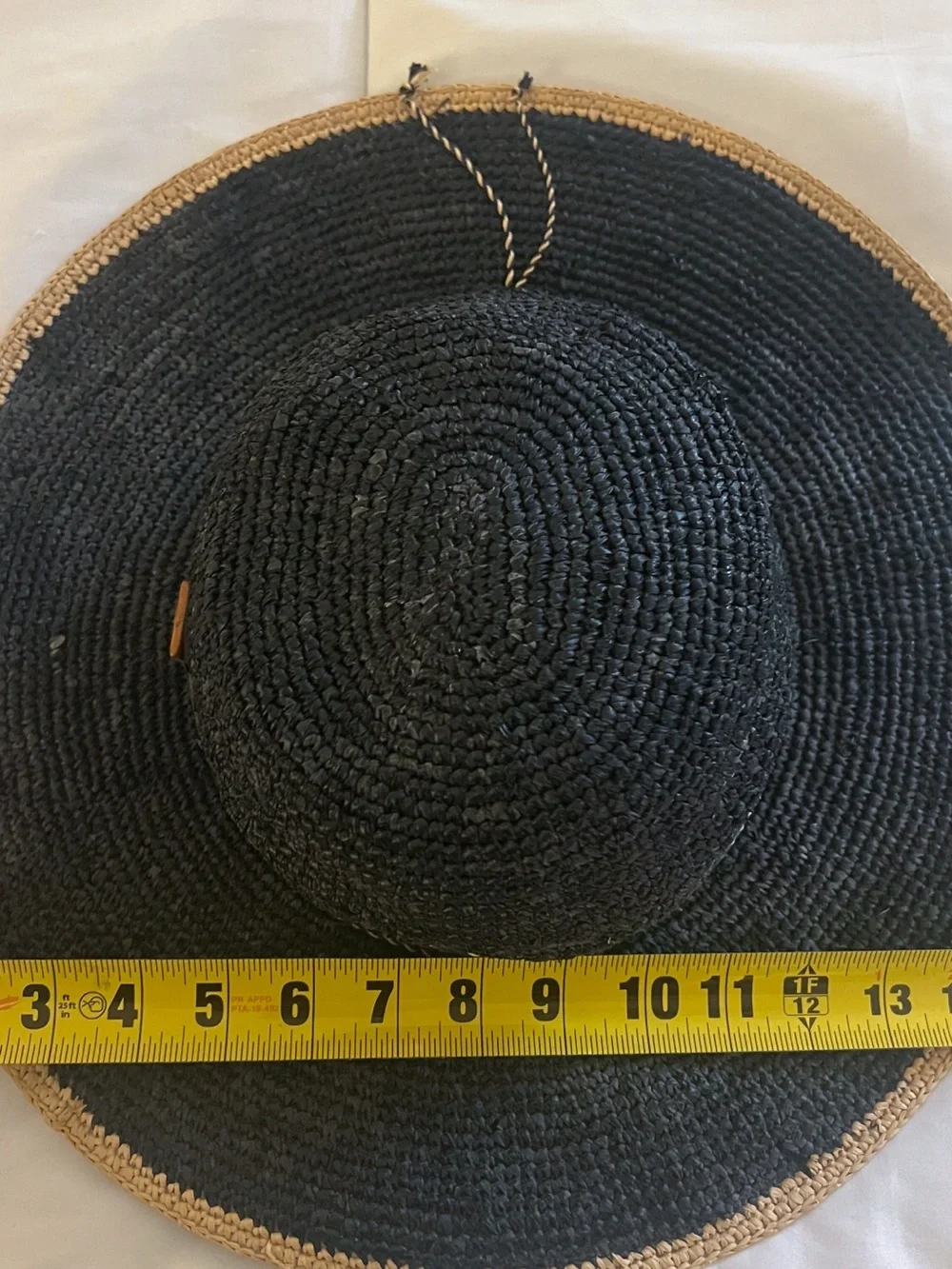 Scala Black Wide-Brim Straw Sun Hat with Braided Trim